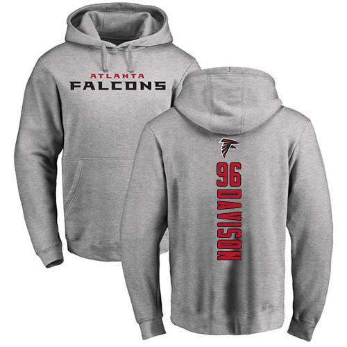 Atlanta Falcons Men Ash Tyeler Davison Backer NFL Football #96 Pullover Hoodie Sweatshirts